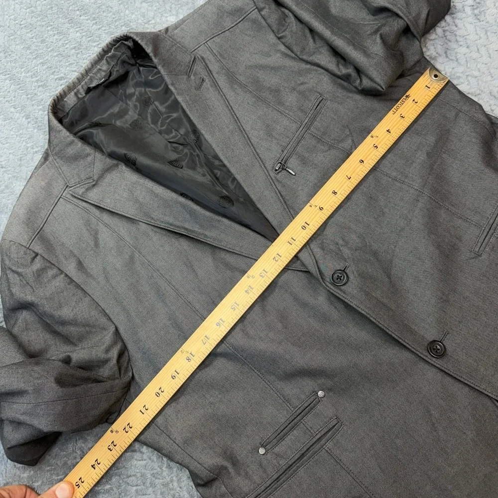 Rock & Republic Blazer Mens 44R‎ Gray Cotton Sport Coat Jacket Modern Edgy READ